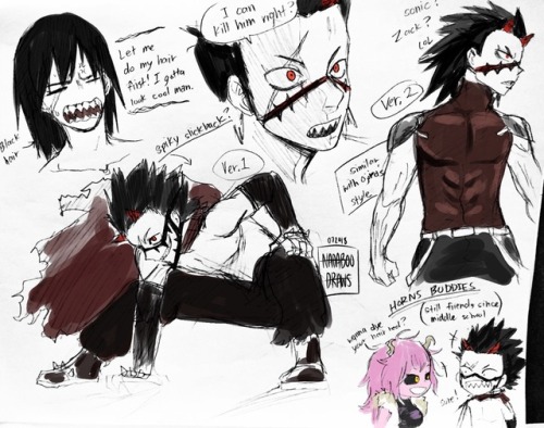 nadaboodraws:  Sketches of Villain Class 1-A. I’m still making some rough ideas for Jirou and Todoroki.   What do you guys think?