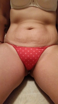 polkadottedcouple:  Now, who’ going to pull these panties to the side and eat this wet pussy next???