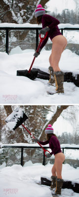 refined-love:  In her hurry to get the shovelling