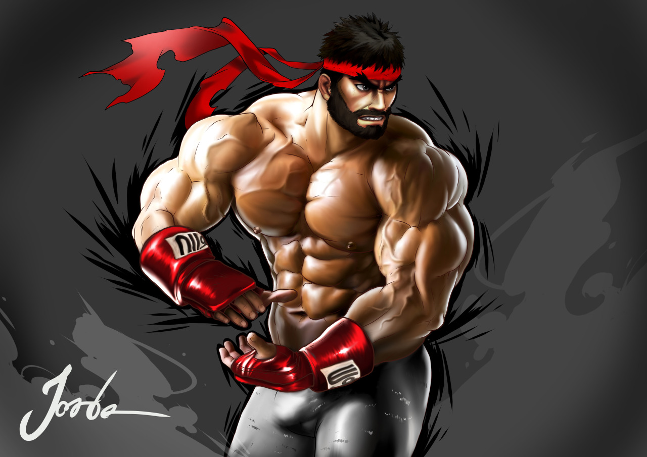 jordenarts:  Ryu! - Hadouken!hehe two version of Ryu(Art by Jorden)