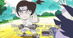xraymadscientist:  I’m sorry, but I couldn’t help it. NaruHina happening is like someone taking a shit all over the manga.  Also, Neji is fucking dead, bitches. He better haunt them for giving him all that crap and forgetting him there. 