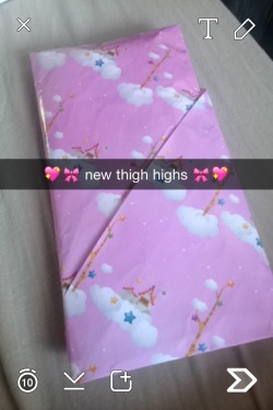 kinkyhippieprincess:  💖💕 sry bout the picture quality but wow I am in love with these thigh highs!! I feel like a magical girl 💕💖 BUY HERE 