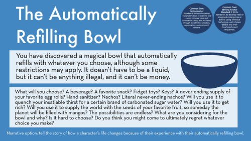 writing prompt #881The Automatically Refilling BowlYou have...