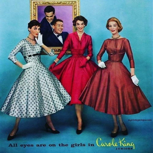 Carole King Juniors, 1957. #carolekingjuniors #1957 #50s #fashion #50sfashion #50sdress #50slivingst