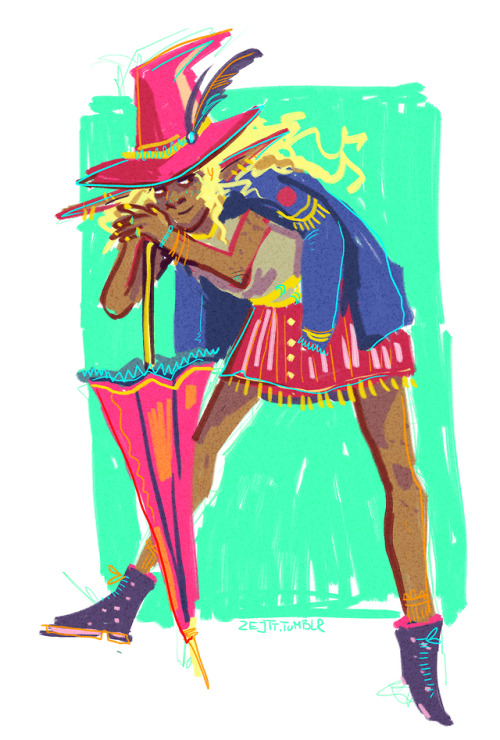 zejtt:Gaydle (gay doodle)[image description: a drawing of Taako, a skinny dark-complexioned elf with