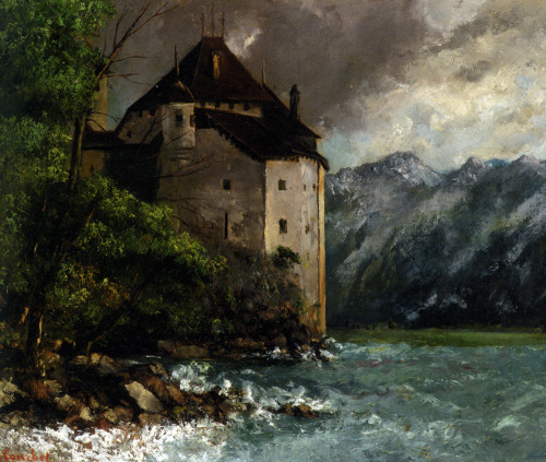 artist-courbet: Chateau de Chillon, 1873, Gustave CourbetMedium: oil,canvas