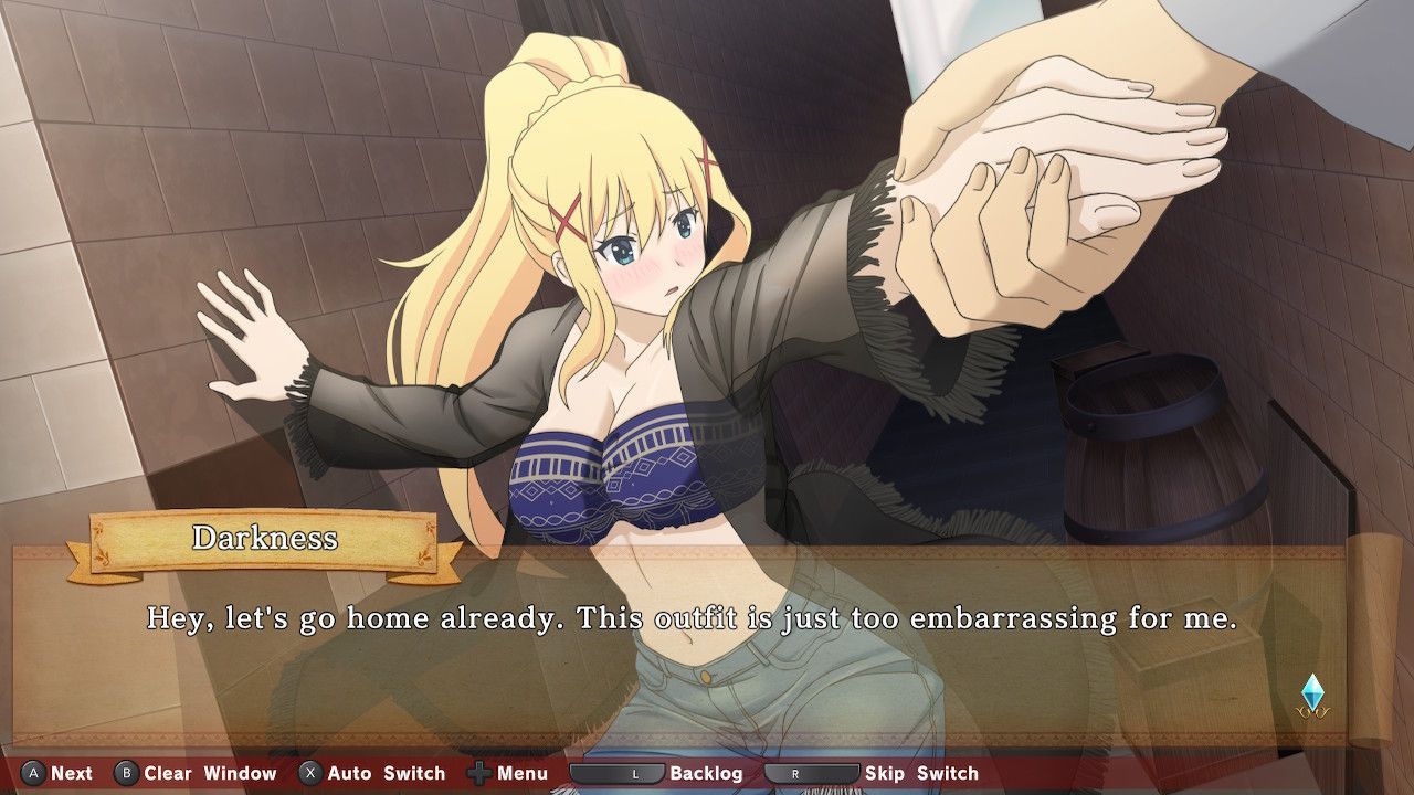 KONOSUBA - God's Blessing on this Wonderful World! Love For These Clothes Of Desire, Review, Nintendo Switch, Amine, Female Character, Sexy Top