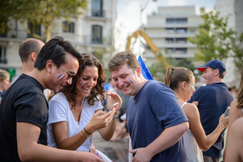 Place Daumesnil, Paris 12eme, 15 juillet 2018, victoire des Bleus en Russie