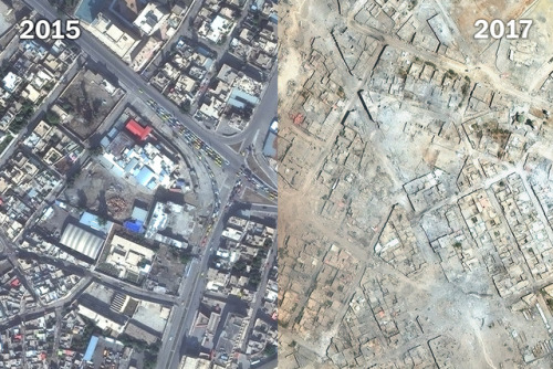 postgraphics:How war ravaged the city of Mosul, in satellite imagesJust days after Iraqi forces reto