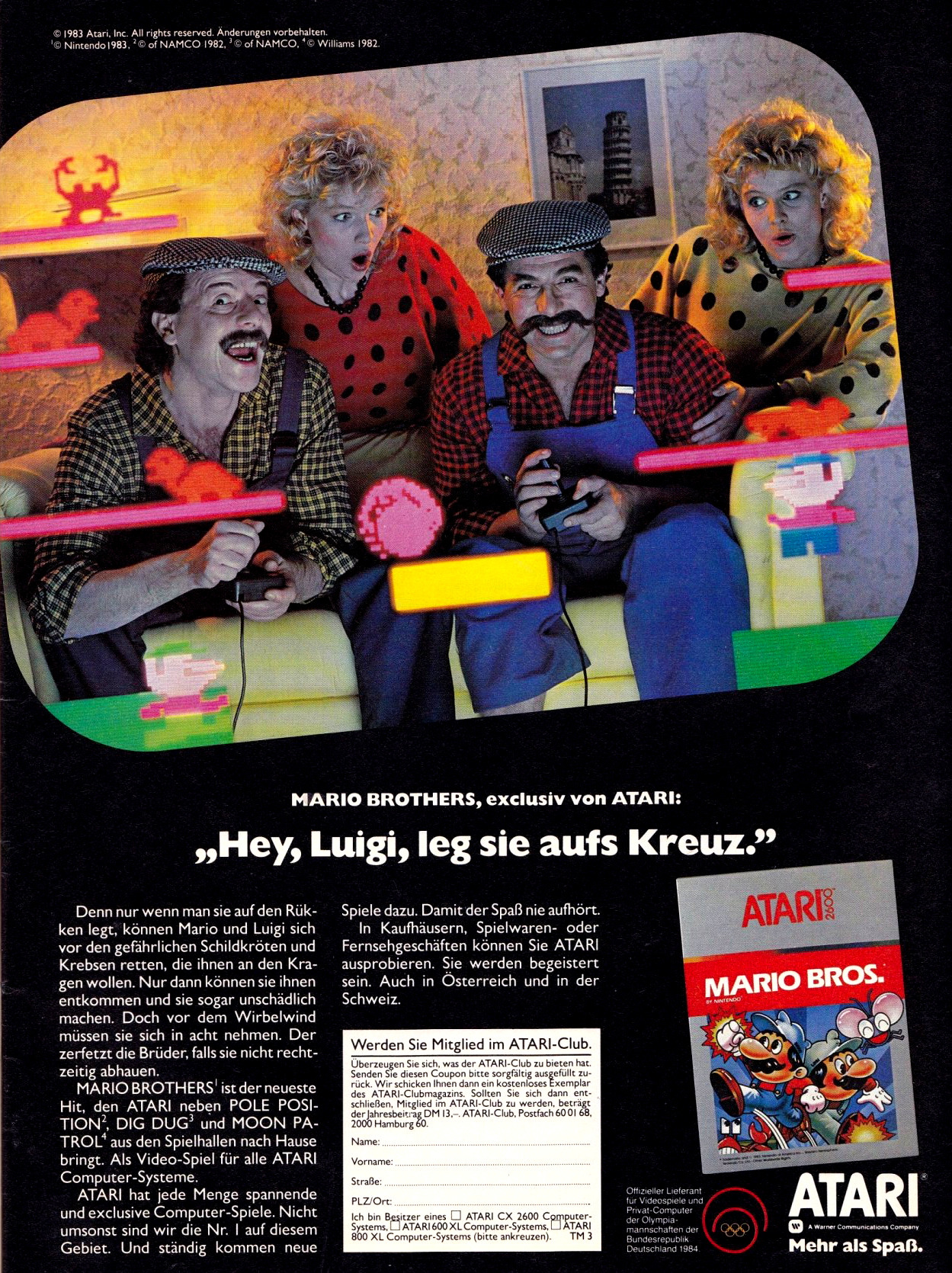 “ Ad for the Atari 2600 version of Mario Bros.
”