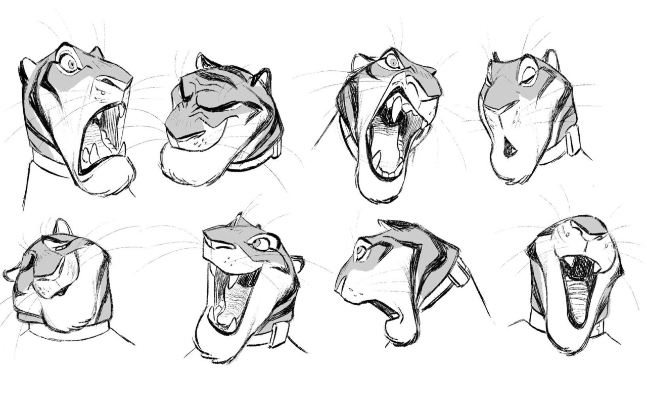 shiyoonkim:  Had fun doing these expressions and poses for the tiger dancers in Zootopia