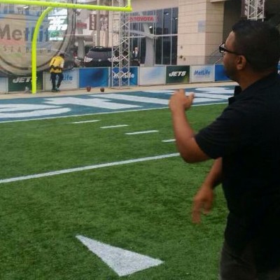 When in Rome do as the Romans. Just Playing some catch at met life stadium (at MetLife Stadium)