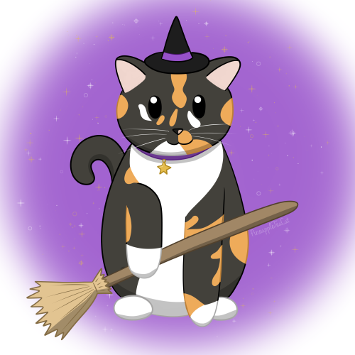  Catober Day 15: Witch CatAnother Mari. Last year she was a witch for Halloween (briefly), so I deci