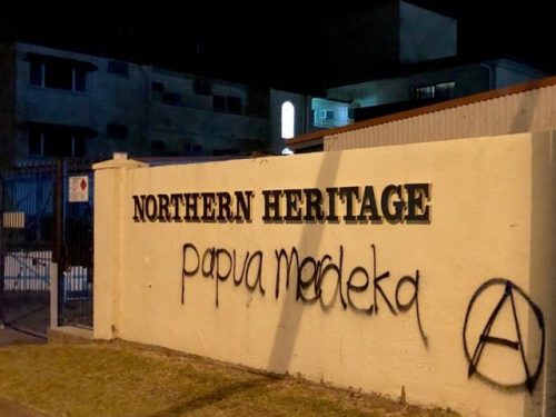 Anarchist Actions in Solidarity with West Papua On the night of 22.08.19, Anarchists in Gimuy (Cairn