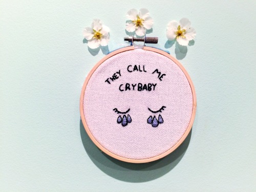 Calling all Melanie Martinez fans with this Cry baby embroidery!