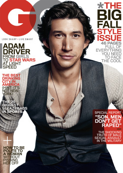 gq:  Adam Driver on the Cover of GQ, September 2014. Do you see what we did there?  