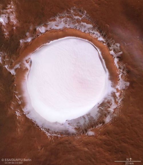 Korolev crater photographed by the High Resolution Stereo Camera (HRSC) instrument on the Europ