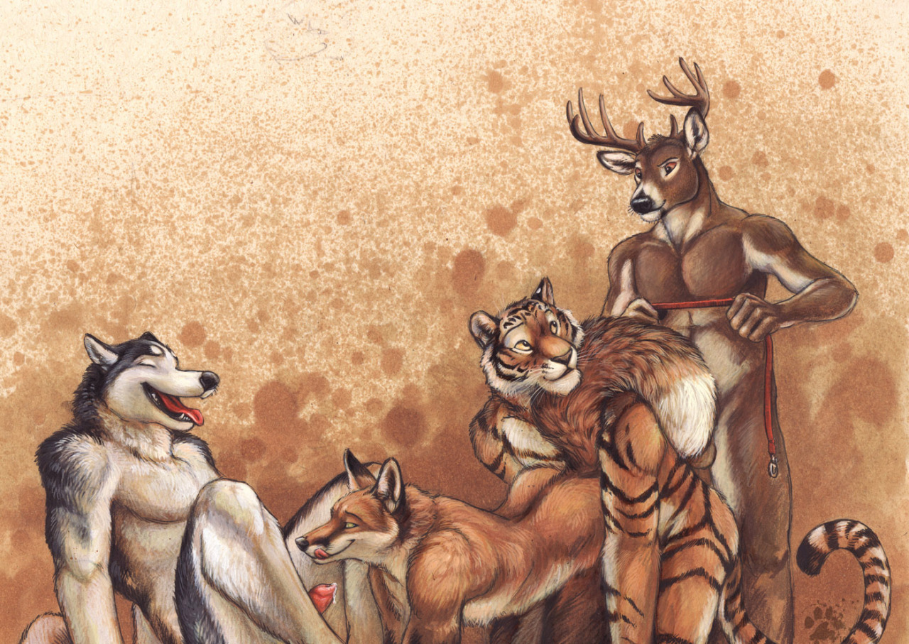 yiffy-goodness:  (Tigers and Dogs &frac12;) Had to slip in an otter ;D X,X,X,X,X,X,X,X,X,X