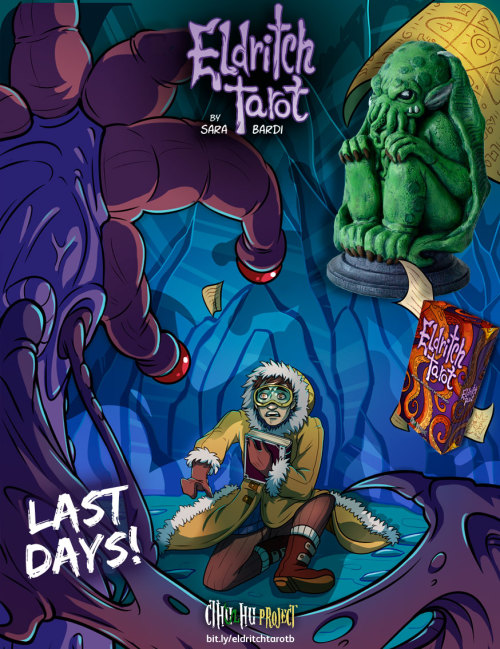 The Eldritch Tarot campaign is ending soon!This is the art for the Page of Pentacles card: each suit