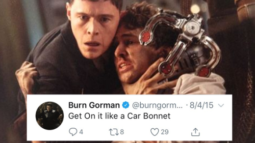 textsfromtheshatterdome: hermann gottlieb/newmann + burn gorman’s weird tweets