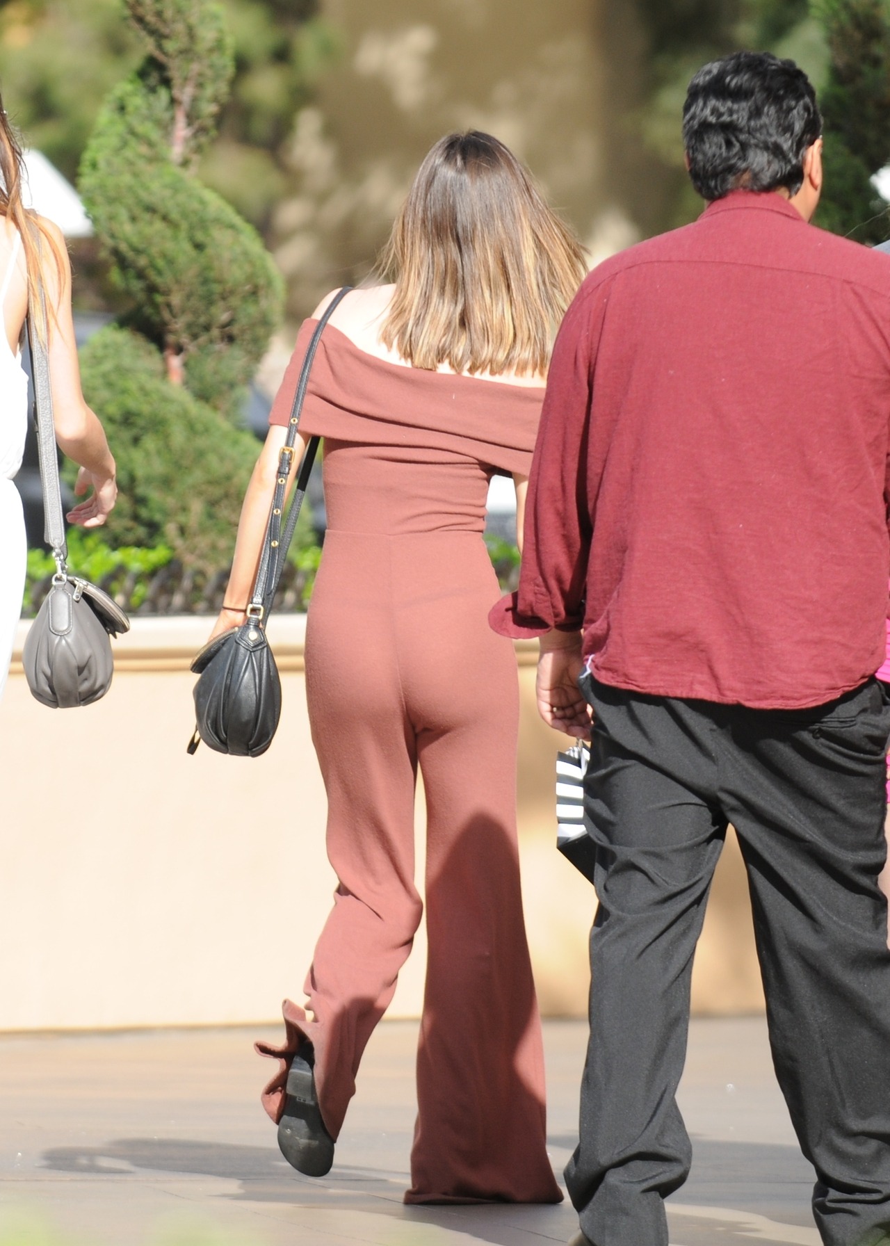 Here is a set of her see through pants suit.