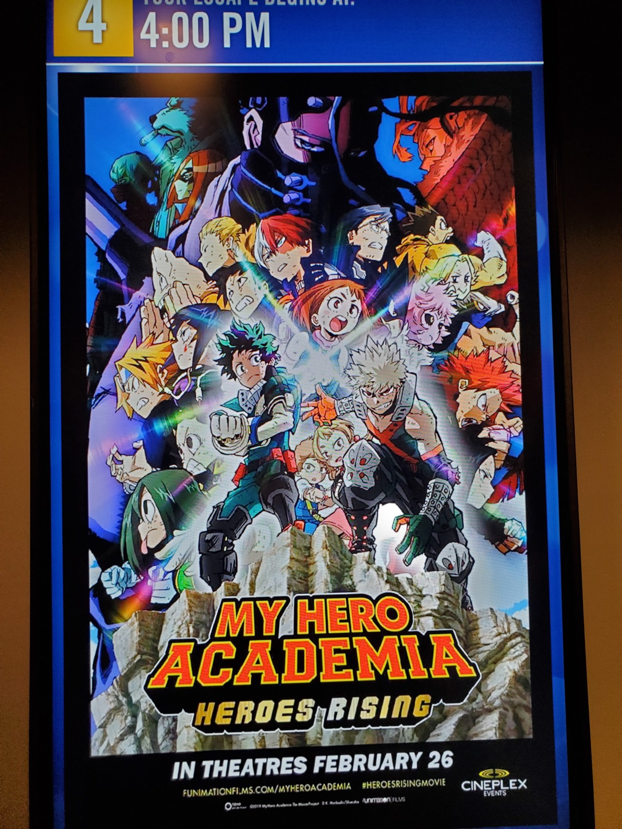 My Hero Academia: Heroes Rising Showtimes