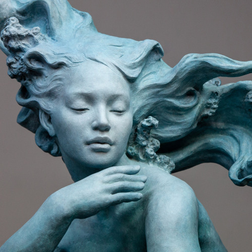 vxtacy:“Clio’s Dream” (2020), bronze and blue patinaCoderch &amp; Malavia, Sculptorswebsite // insta