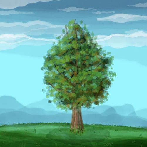 I was demonstrating the use of #clipstudiopaint on my #ipad to someone by #illustrating a tree using