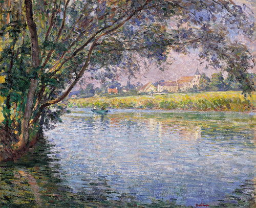 thusreluctant:Banks of the River Marne near Montévrain by Henri Lebasque