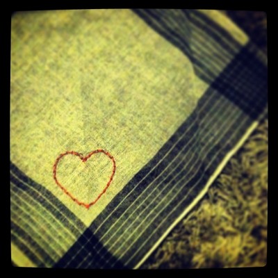 #handmade #embroidery #valentine #gift #handkerchief #heart (at recyclewear)