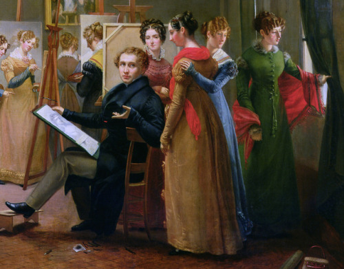 history-of-fashion:
“1822 Adrienne Marie Louise Grandpierre-Deverzy - The Studio of Abel de Pujol
(Musée Marmottan Monet)
”
