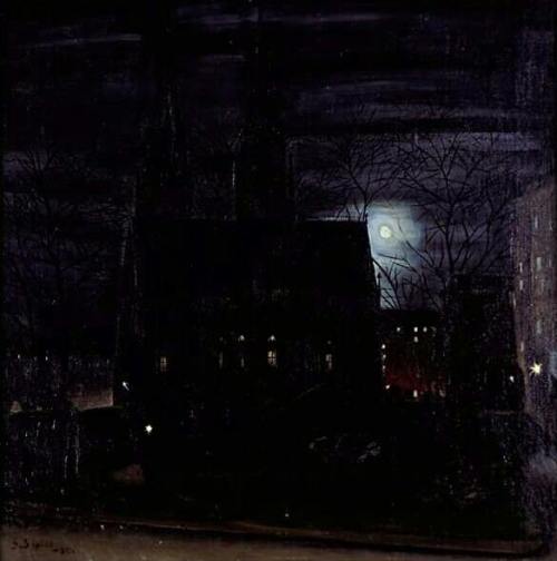 St. John&rsquo;s Church at night   -   Sulho Sipilä , 1930 Finnish, 1895-1949 75.5 x 75.5 cm Maire 