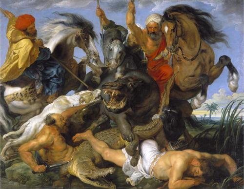The Hippopotamus and Crocodile Hunt, Peter-Paul Rubens, 1616 [1864x1445]