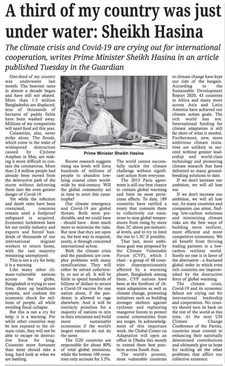 mknewsmedia:A third of my country was just underwater: Sheikh Hasina