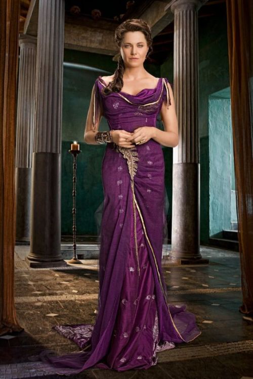 Lucy Lawless as Lucretia on Spartacus