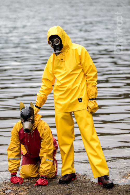 trikoot:  Fun in rain gear on an August evening in Tampere, Finland. 