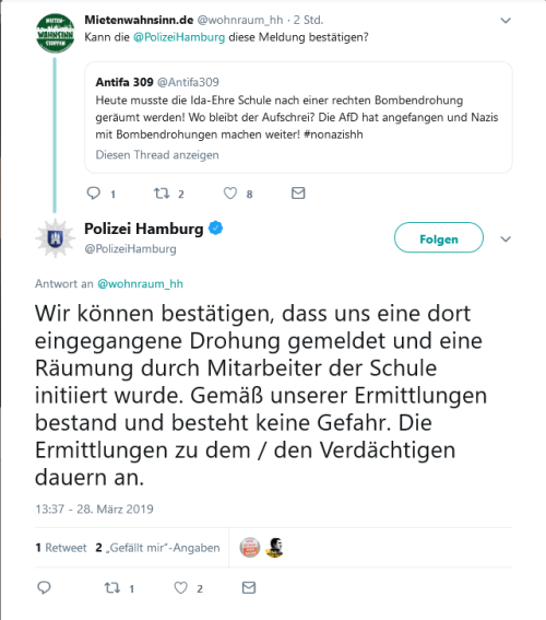 Und weil Faschisten “linksradikale Propaganda” an einer nach einer von den Nazis verfolg