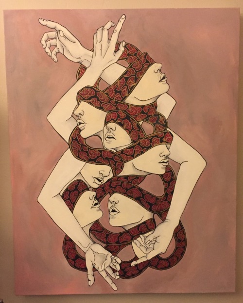 Finished a new painting. Ink and acrylic with gold paint for the details on the scarf.