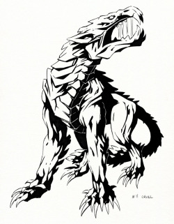 felixmakes: Inktober day 11 Skinless dog