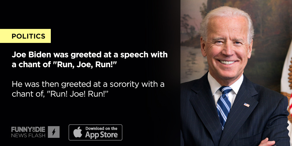 funnyordienews:
“ Joe Biden Greeted At Speech With Chant Of “Run, Joe, Run!” ”