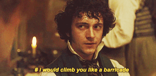 rrueplumet:LES MIS: WHAT THEY WERE REALLY THINKING joly’s expression speaks for itself.‘can yo