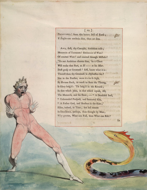 William Blake (British; 1757–1827)&ldquo;Prometheus! from this barren Ball of Earth&rdquo; (Night VI