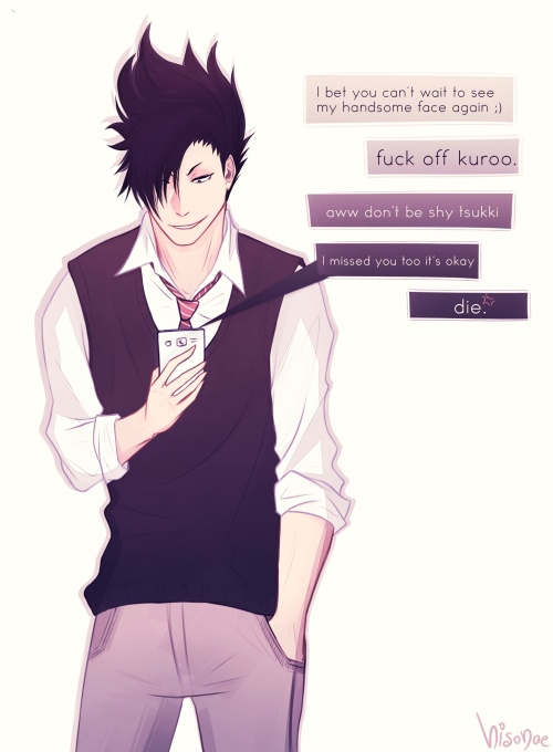 hisonae:  You can’t convince me that kuroo didn’t tease the hell out of tsukki once he knew they’ll be coming to the camp  ( ¬‿¬) aaah I’m so excited for their interactions :’) 
