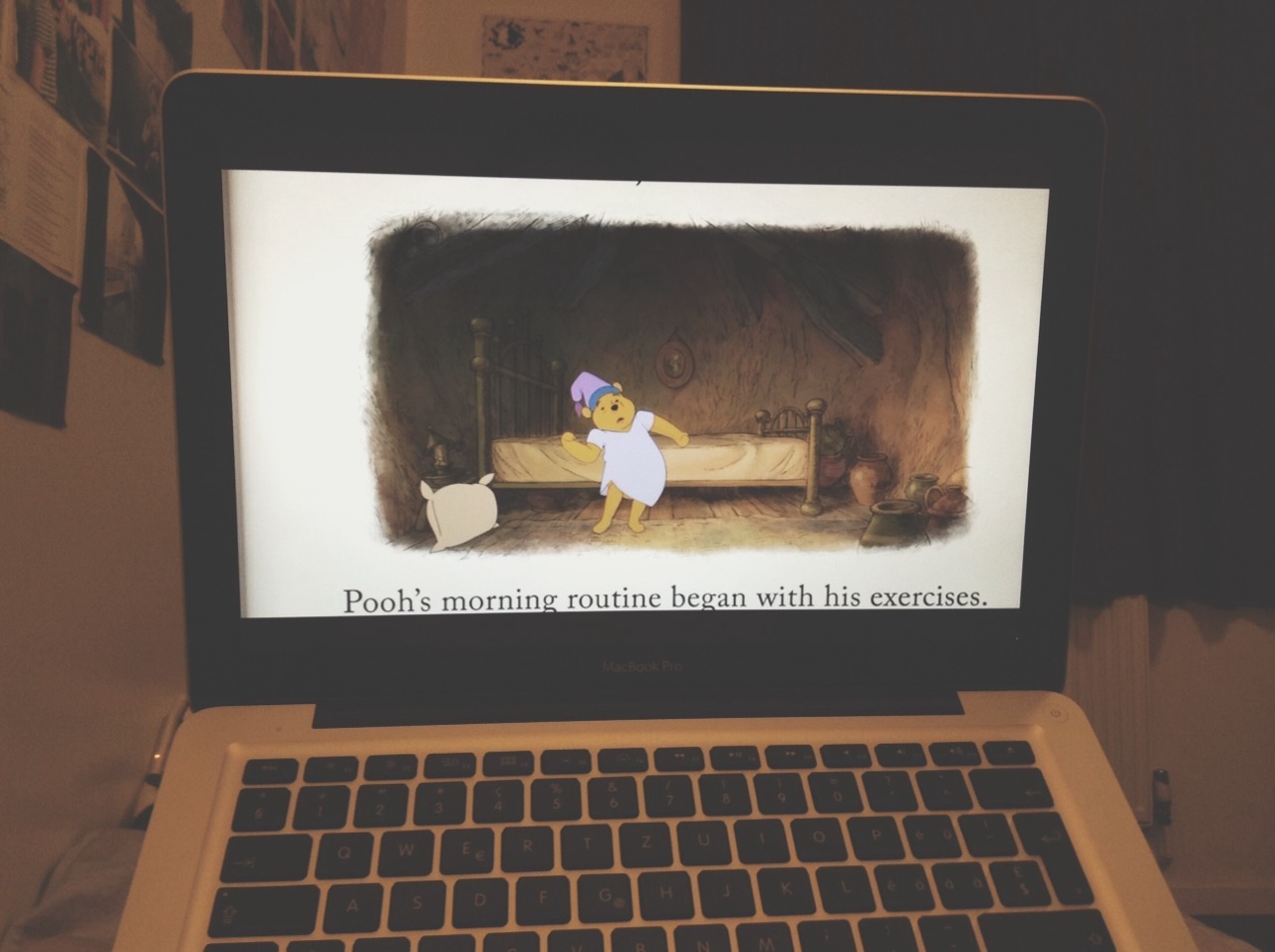 Happy day #57, 08/04/2014: trying out the first free month of Netflix, Winnie the Pooh Bear is the first thing to watch!