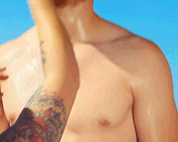 famousmeat:  Shirtless Alexander Ludwig sprayed wet for Bello Mag