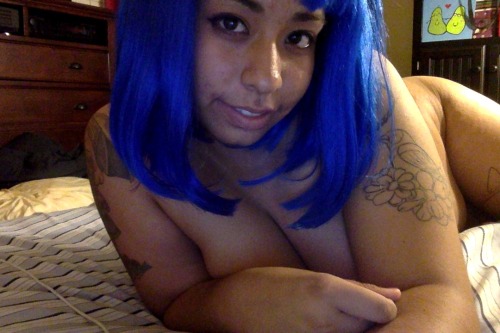 MishaSilass is a blue haired girl