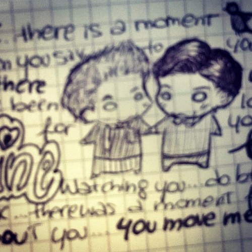 Doodling during class&hellip; #Doodle #Klaine #FirstKliss #Kliss #Kurt #Blaine #Glee #Gleek #Chi