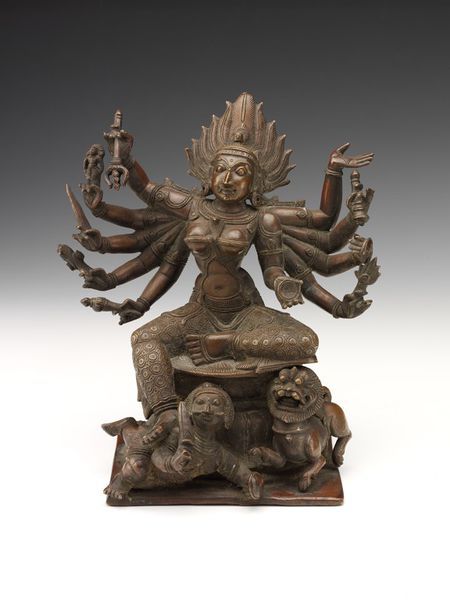hinducosmos:Kali bronze solid cast, Nayak style.18th-19th Century, South India.(via V&A Museum)