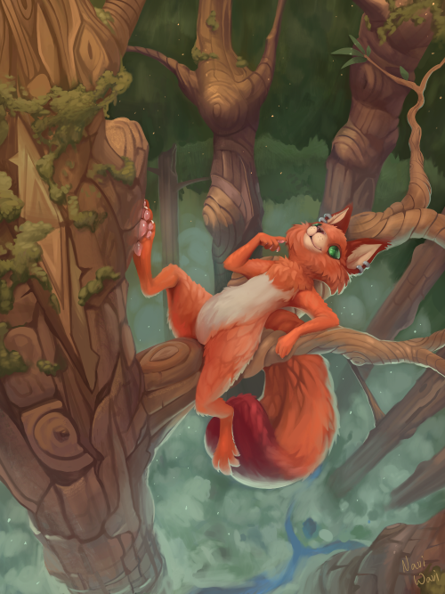 Comm for the squirrel!: www.furaffinity.net/user/shaggysquirrel/chilling in the treetops