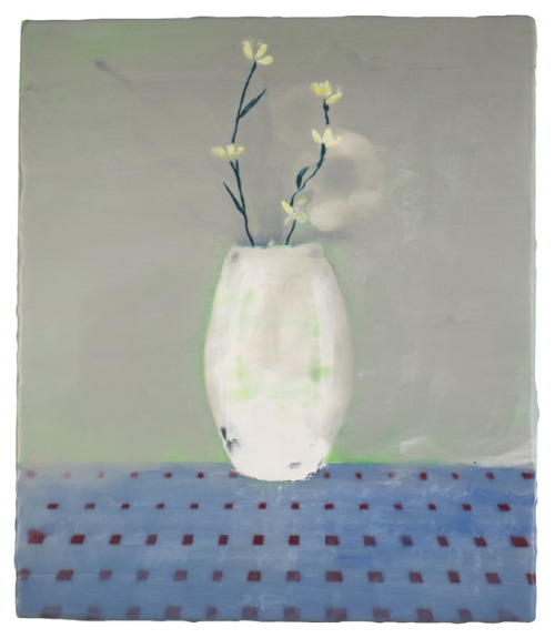 Spring Nageire    -      Anke RoderDutch,b.1964-Encaustic  on wood, 43 x 37 cm